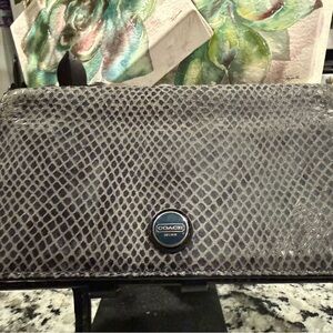 Coach Gray Snakeskin Clutch